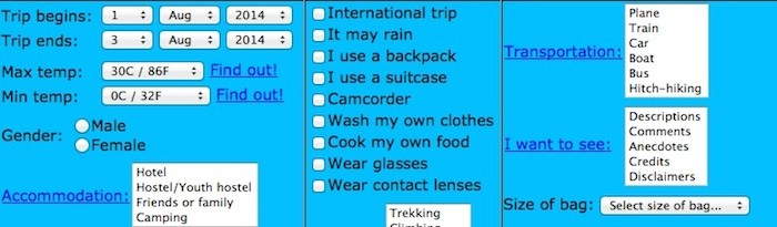 The Universal Packing List
